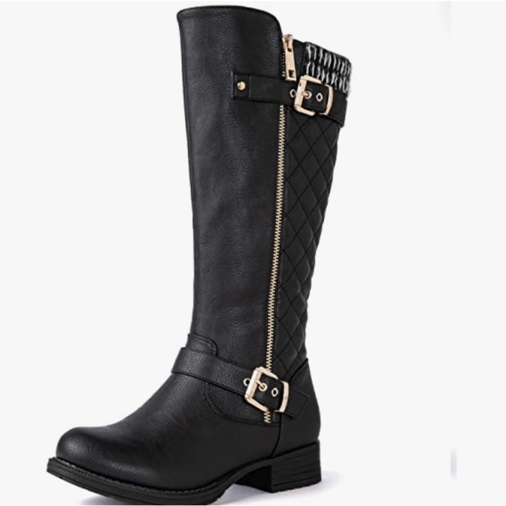 NWOT- Global Win knee High Buckle Boots